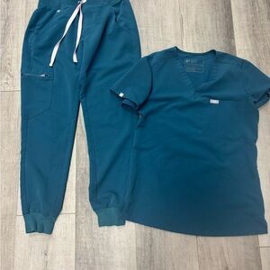Figs Caribbean Blue Scrub set & Jacket